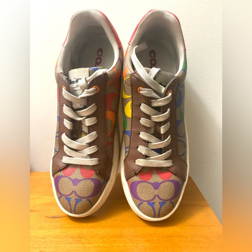 Coach Rainbow Multicolor Unisex Sneakers US 8B Eu 38.5 Style Code CA449 Preowned - Picture 4 of 10